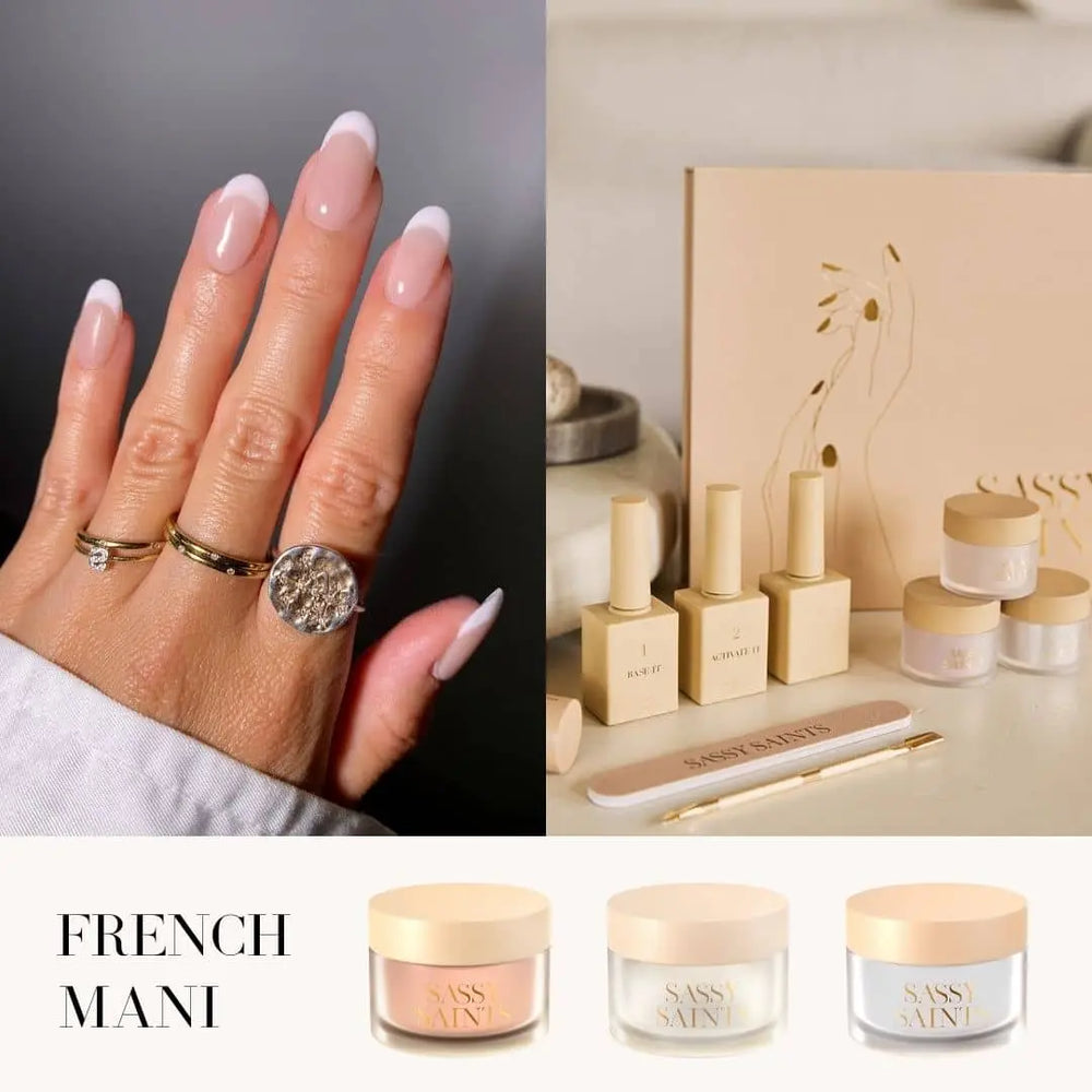 Nail Manicure Kit (French Mani Design) Sassy Saints - Brings The Salon Home