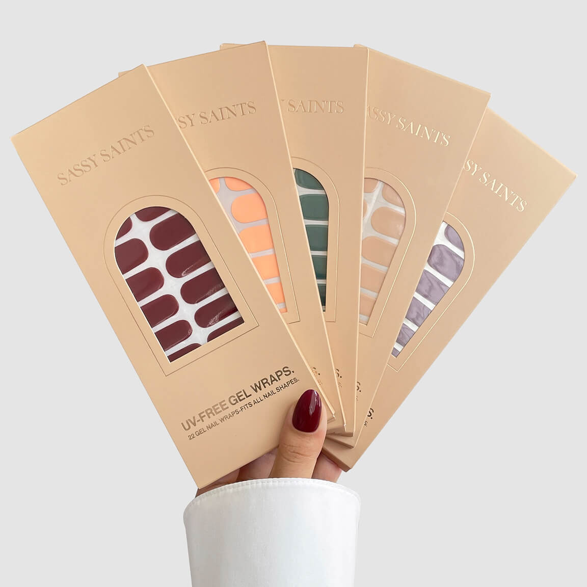 Thumbnail of UV-Free Gel Nail Wraps - Sassy Saints - Brings The Salon Home